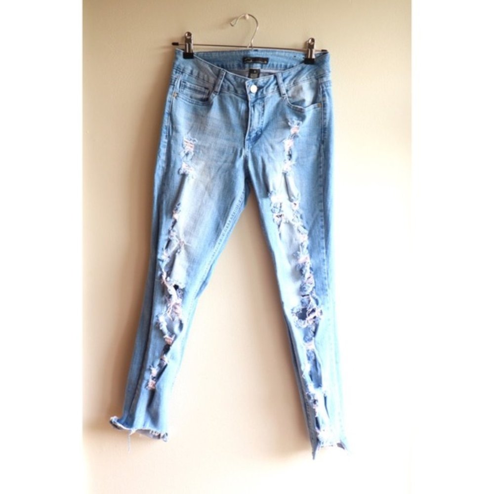 Cred Ny Ripped Lightwash Distressed Jeans 5 Junior
